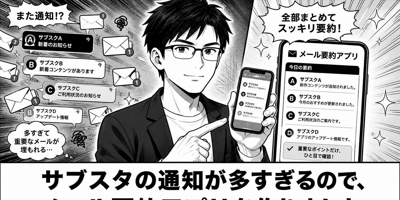 サブスタの通知が多すぎるので、メール要約アプリを作りました