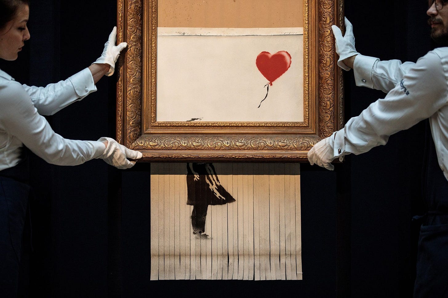 Shredded Banksy painting sells for record $25.4 million - The Washington  Post