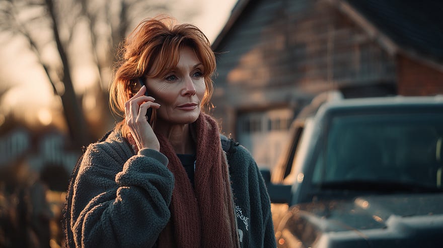 Vera stands outside talking to Dom