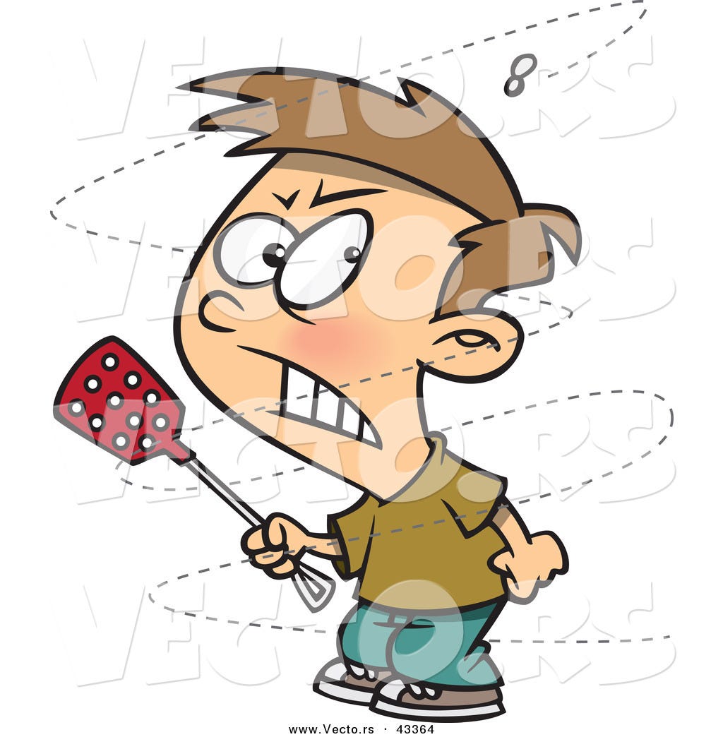 Vector of a Annoyed Cartoon Boy Trying to Swat and Kill a Buzzing Fly ... Vector of a Annoyed Cartoon Boy Trying to Swat and Kill a Buzzing Fly ...