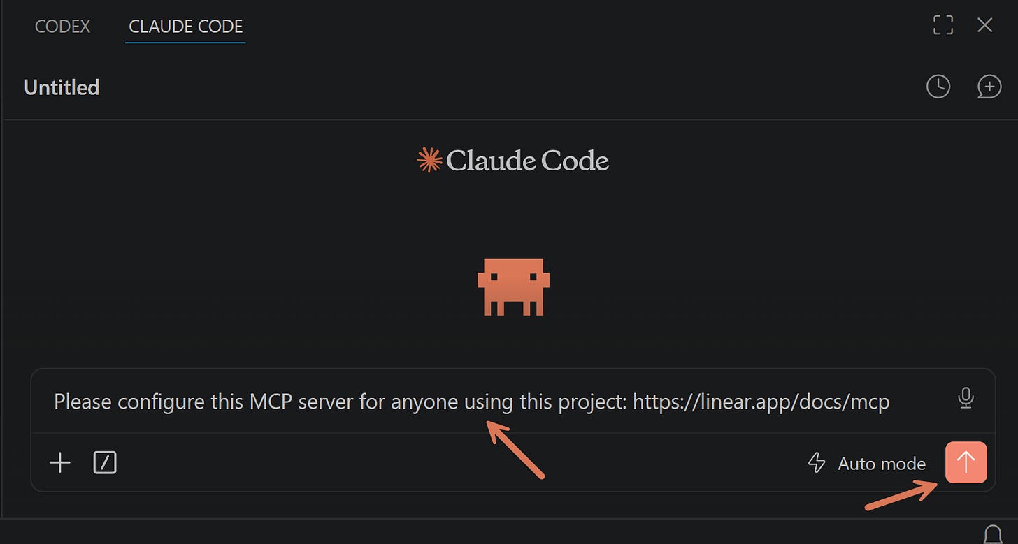 Configure MCP via Claude Code interface Configure MCP via Claude Code interface