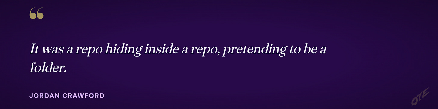 Pull quote: It was a repo hiding inside a repo, pretending to be a folder