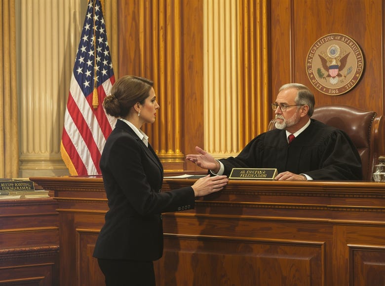 A judge talking to a judge

AI-generated content may be incorrect.