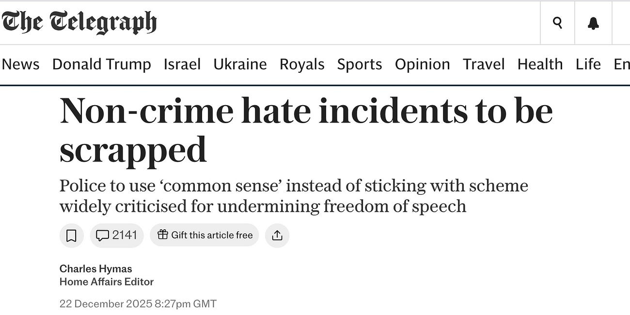 See these examples of "hate crimes" in the UK--it is really hard to believe the Brits got this crazy. No free speech in the UK. Could happen here.