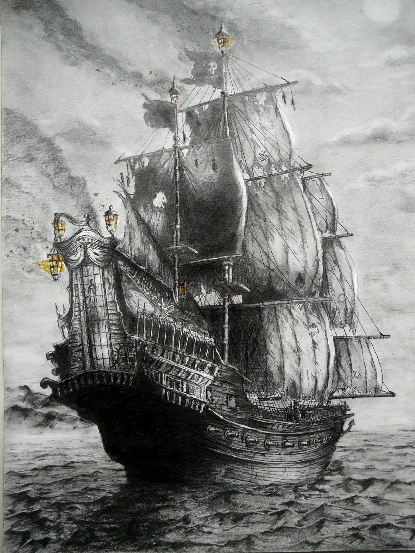 Queen Anne's Revenge by BluePaintArt on DeviantArt | Pirate ship tattoos,  Old sailing ships, Ship artwork