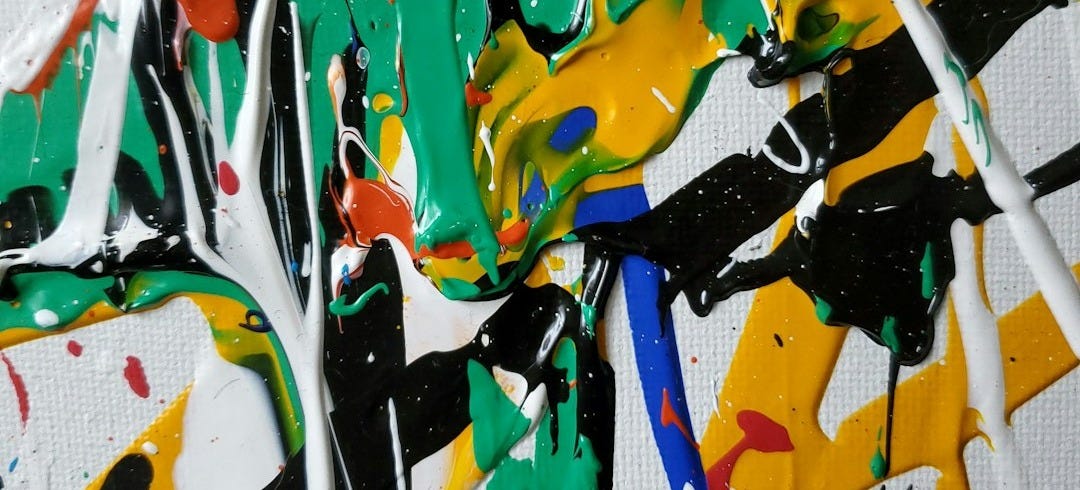 white green red and yellow abstract painting white green red and yellow abstract painting