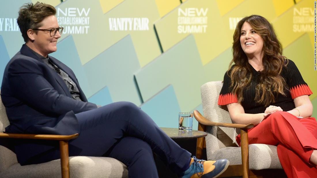 Hannah Gadsy & Monica Lewinsky in conversation at Vanity Fair event