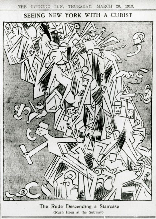 Rude Descending a Staircase cartoon Rude Descending a Staircase cartoon