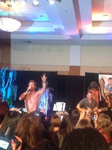Sebastian sings shirtless. Of course he does.