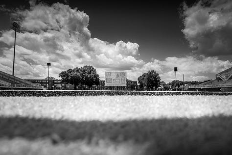 football stadium and campus mascot