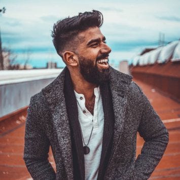 Sukdev Benning wearing a winter coat