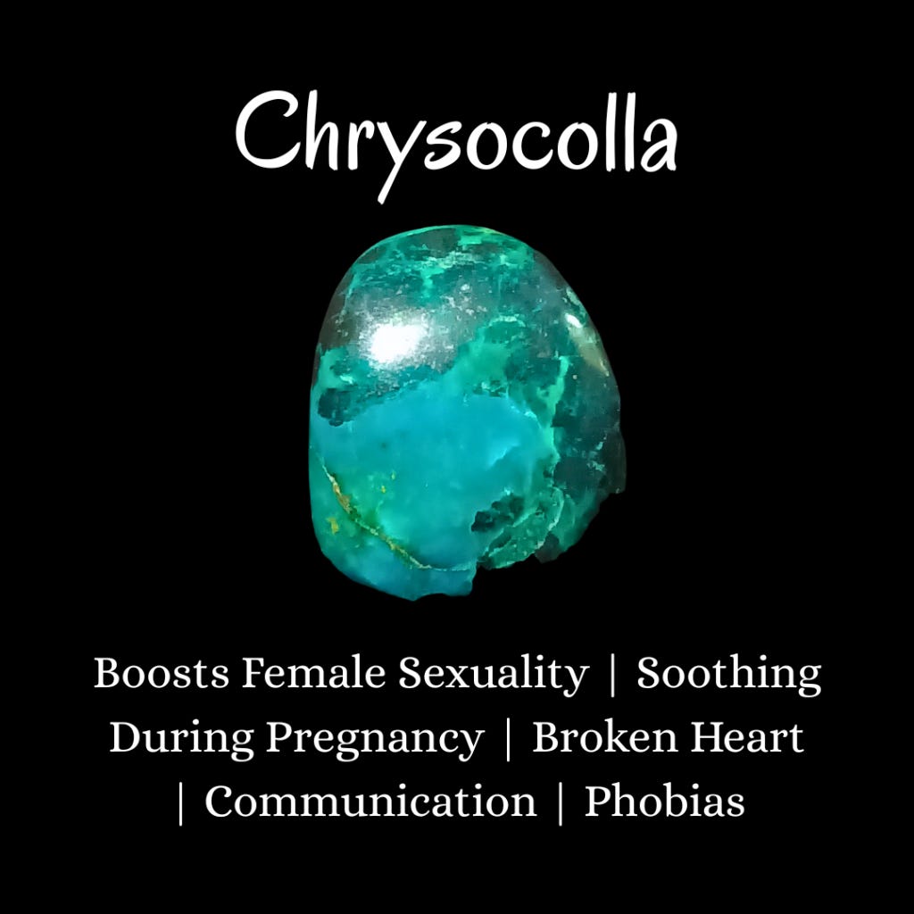 Chrysocolla HEALING CRYSTAL PROPERTIES, Boosts Female Sexuality | Soothing During Pregnancy | Broken Heart | Communication | Phobias