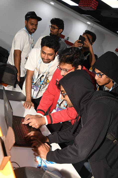 Image gallery with images of Global Game Jam events taking place all over India over the years