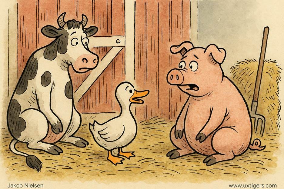 A cartoon of a cow and a duck

AI-generated content may be incorrect.