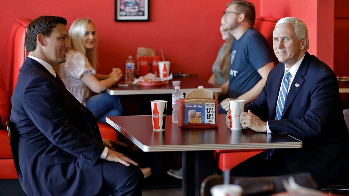 Pence, unmasked in photo op, eats lunch at Florida burger joint to  highlight reopening - ABC News
