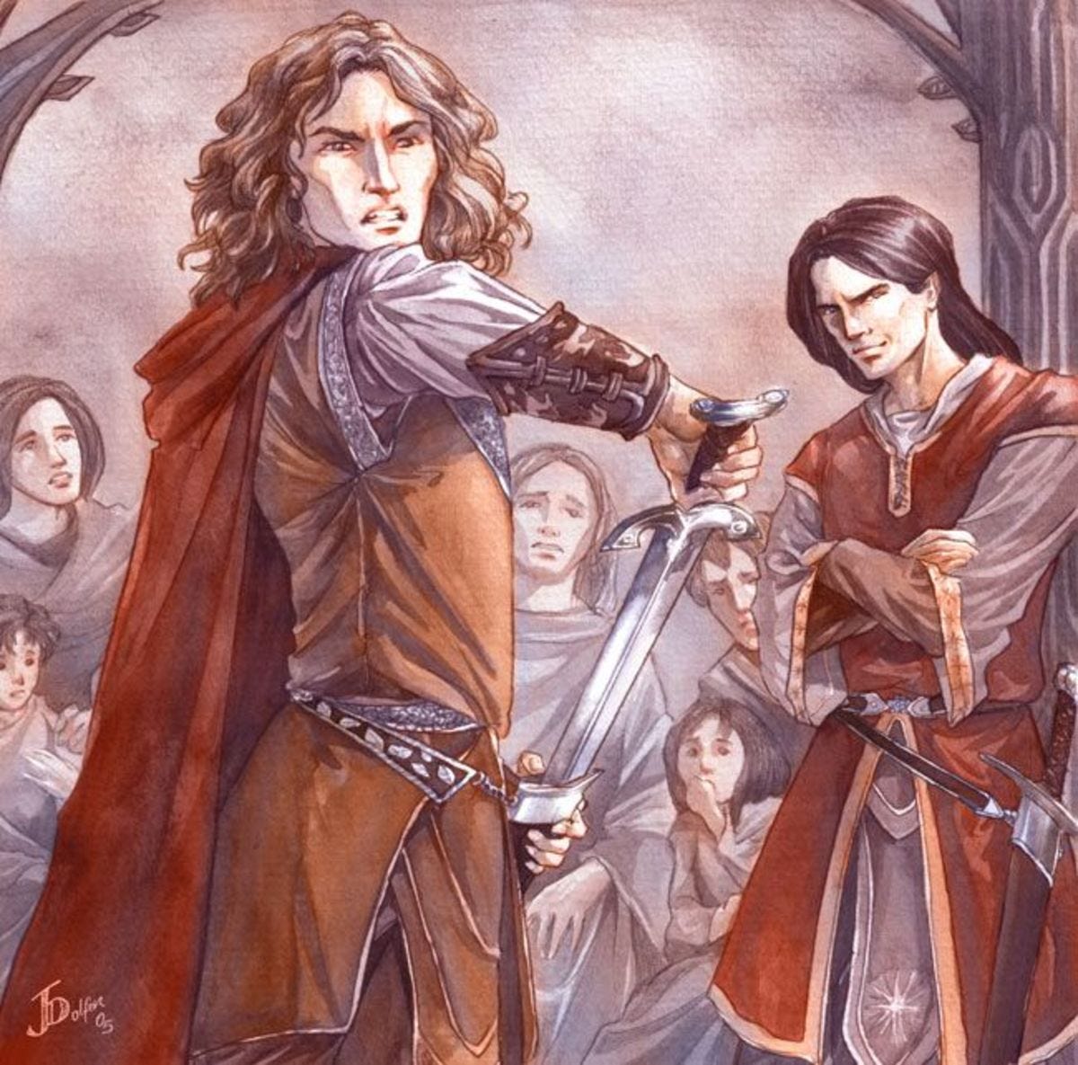 Curufin and Celegorm, as depicted by artist Jennifer Dolfen Curufin and Celegorm, as depicted by artist Jennifer Dolfen