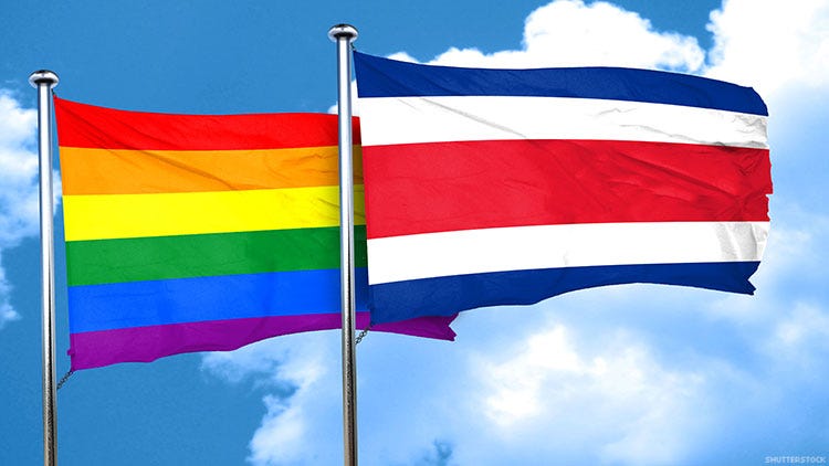 Pride and Costa Rican flags Pride and Costa Rican flags