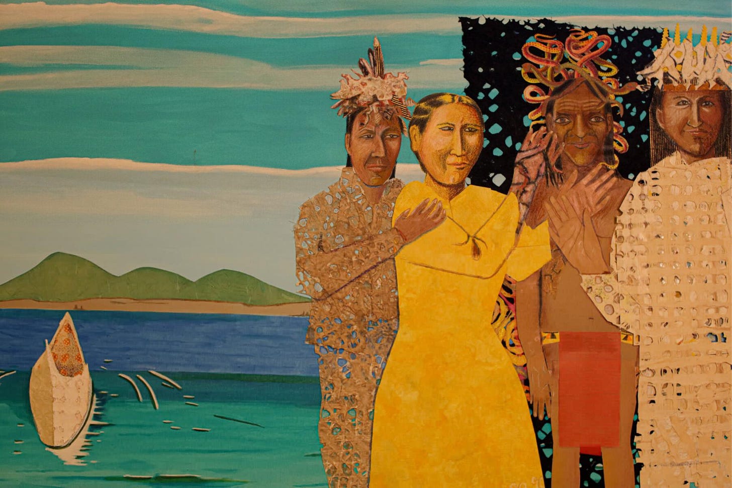 Artwork by G. Peter Jemison, Onöndowaʹga:ʹ [Seneca, People of the Big Hills], hodáëʹö:ga:ʹ [of the Heron Clan].