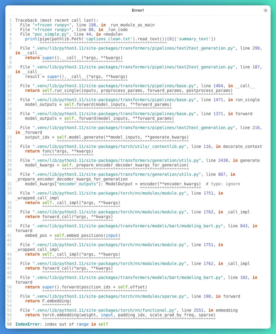 Unable to do inference.