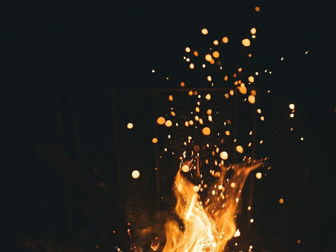 Remnants of a pyre.