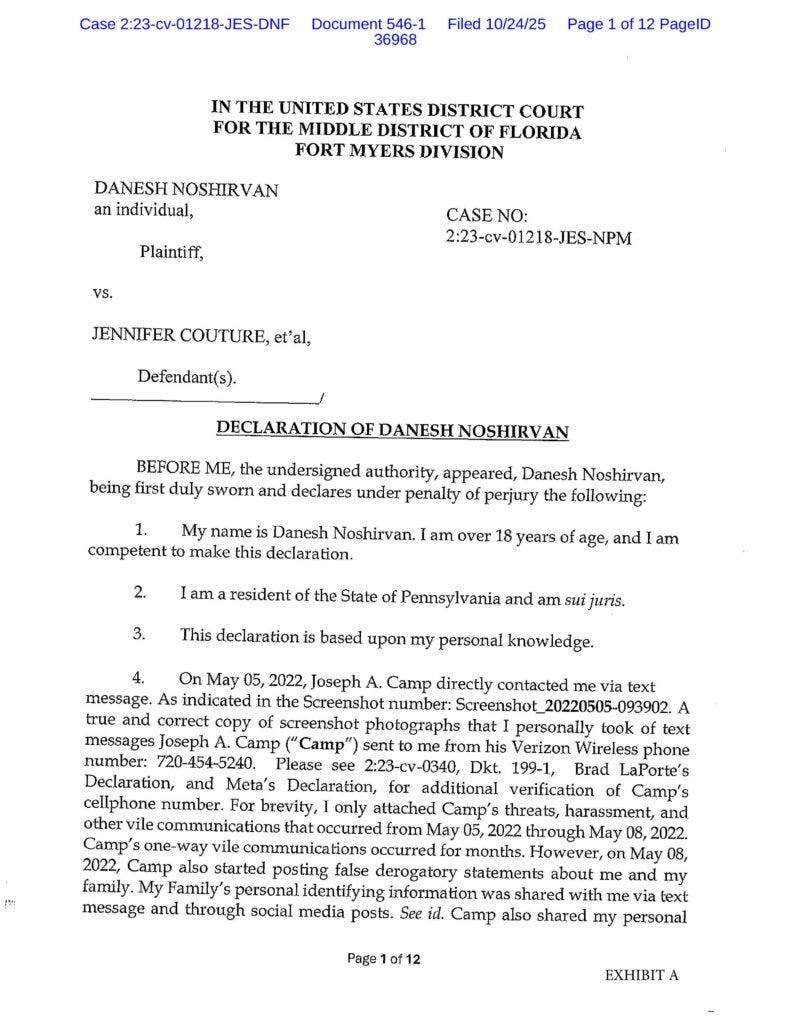 Danesh Dishonest Affidavit 1