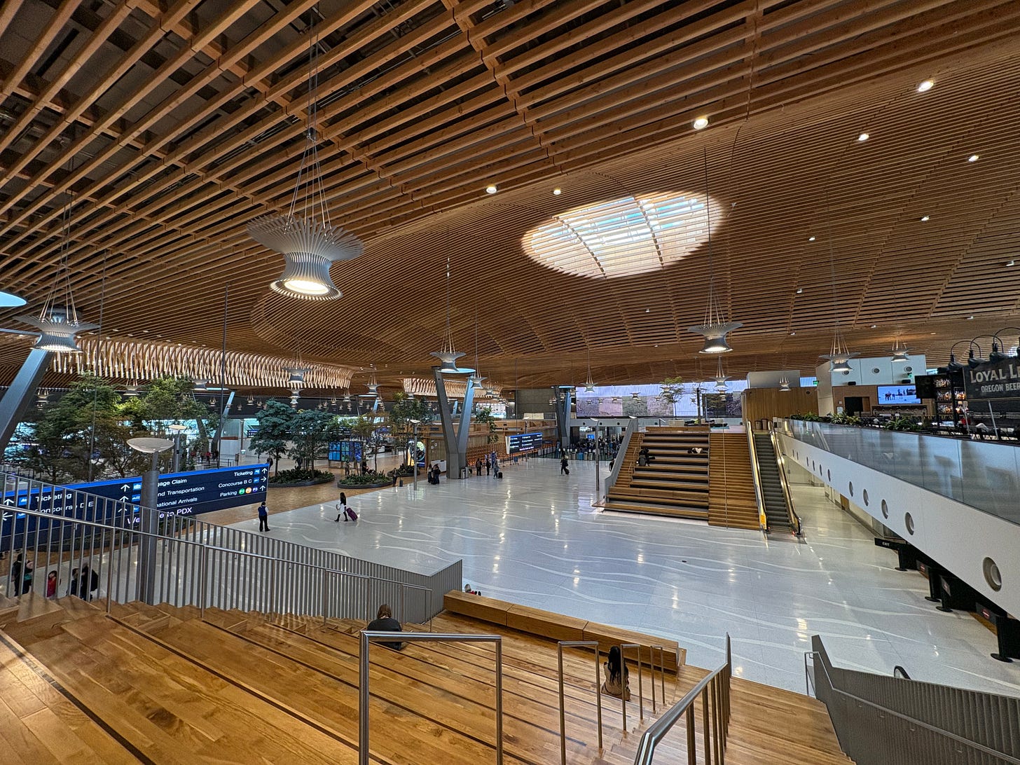 The stunning Portland International Airport. The stunning Portland International Airport.