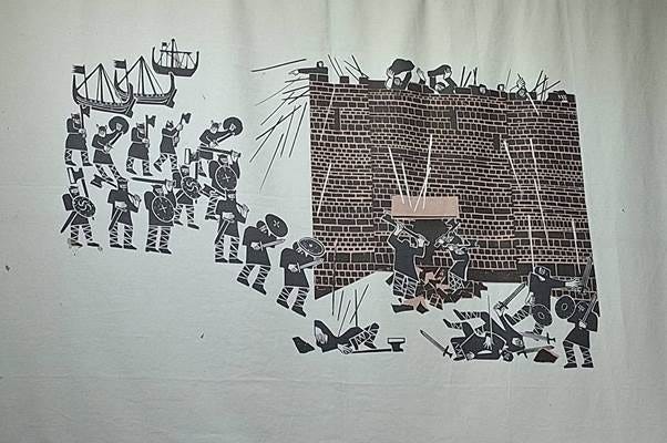 May be an image of map and text