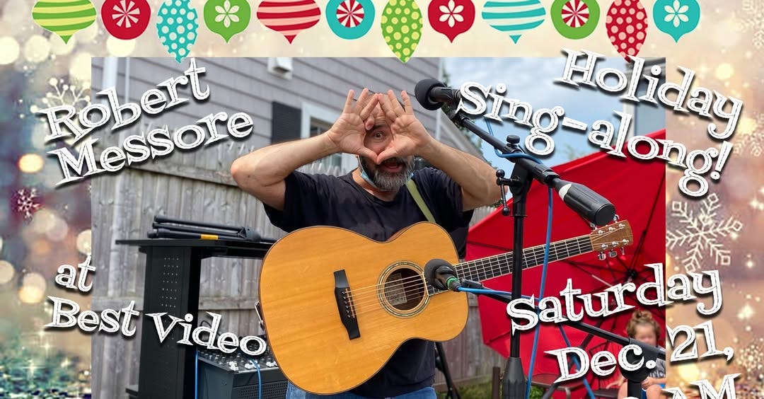 May be an image of 2 people, guitar and text
