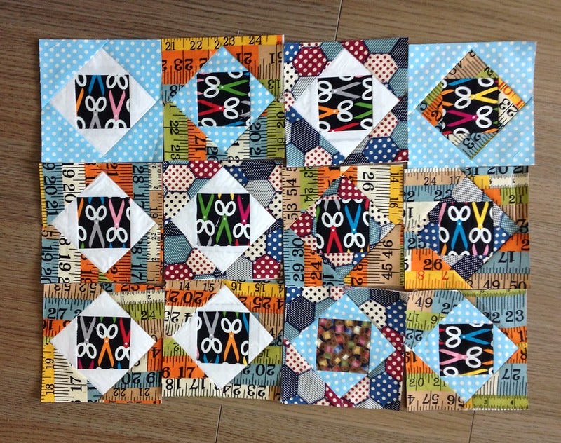 Fussy cut squares sewing theme Fussy cut squares sewing theme