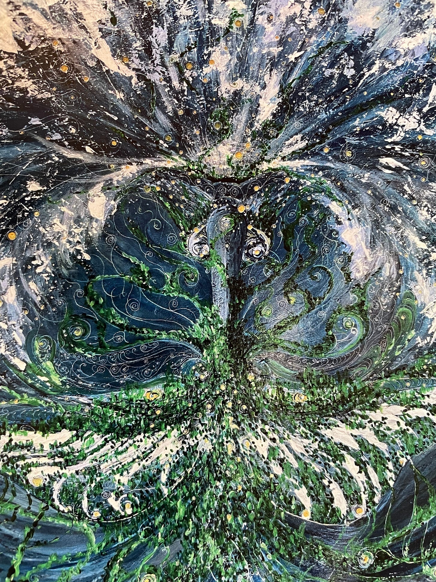 painting showing swirling water