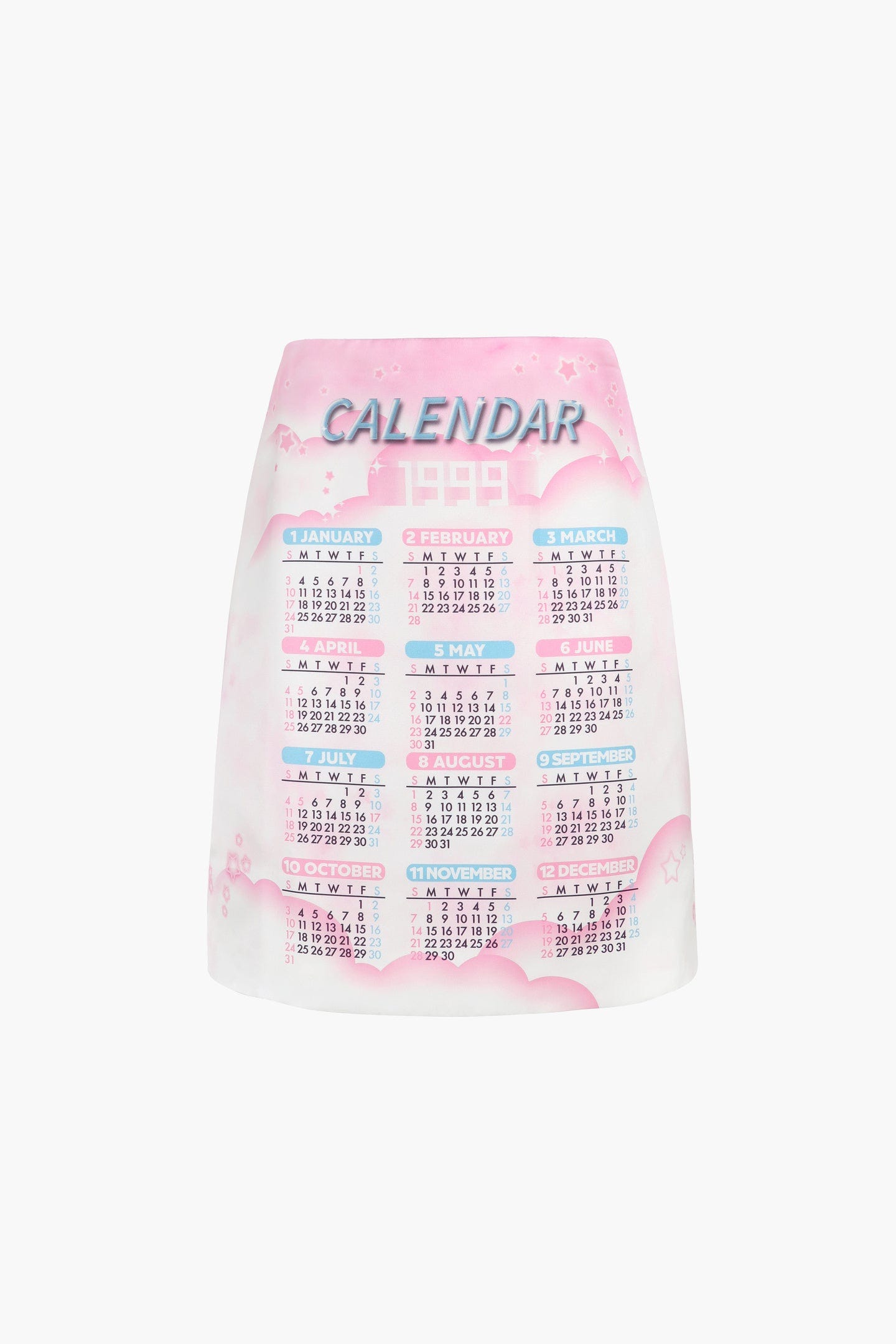 midi length satin skirt with calendar print graphic product image midi length satin skirt with calendar print graphic product image