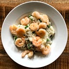 Baked Shrimp Risotto with Peas