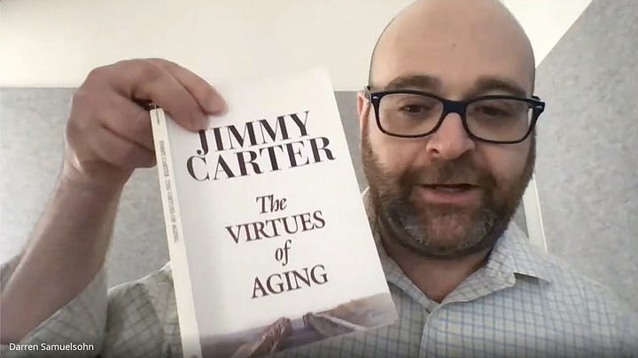 Former president Jimmy Carter's grandson, Jason, in a video interview from August 2022 with Darren Samuelsohn, then the Insider DC bureau chief and now author of 'love, journalism.'