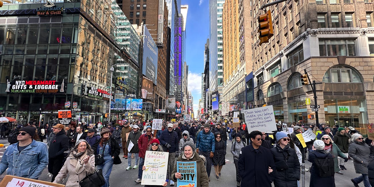 The No Kings March in NYC