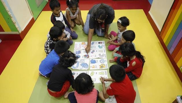 According to residents, with a number crèches coming up in the city, there should be a central registration system in place under the PMC or the state government for these day-care facilities. (HT/PHOTO)