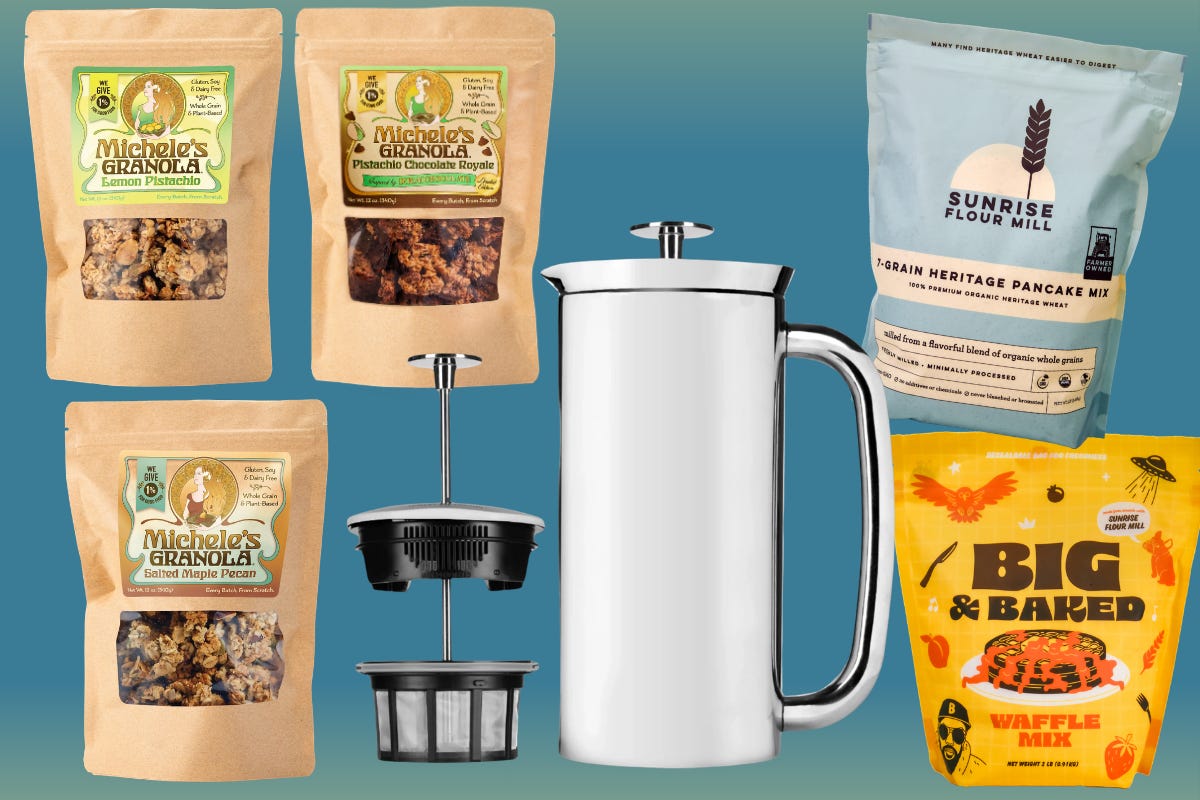 Granola, french press.