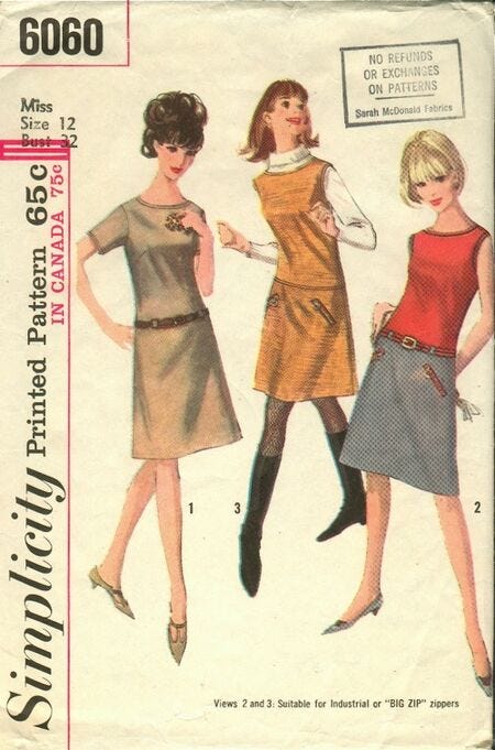 An older styled Simplicity pattern cover, like they were when McKinley Rd Creatives was younger.