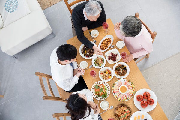 Korean dinner table