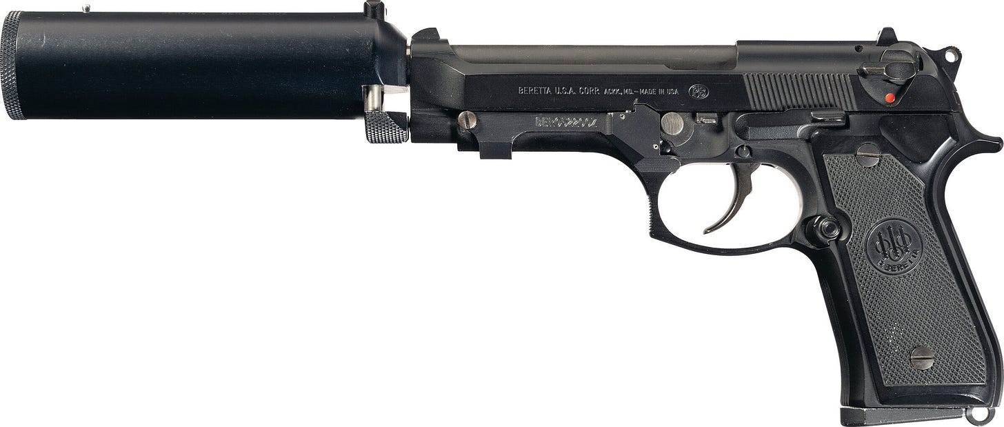 Beretta/Knight's Armament Slide Lock Model 92F Silenced Pistol | Rock  Island Auction