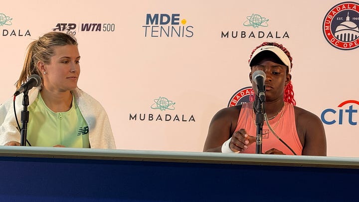Venus Williams and Hailey Baptiste | Eugennie Bouchard and Clervie Ngounoue post match press conference