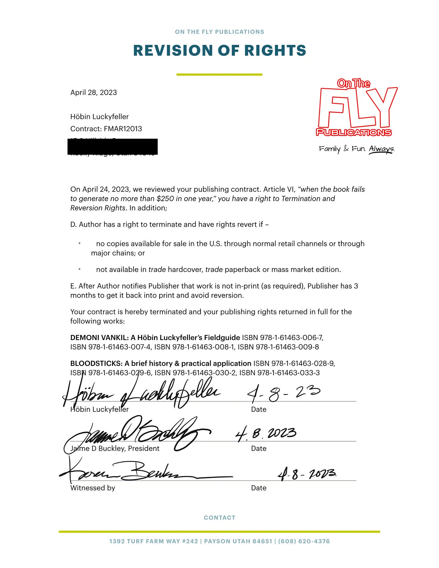 fake contract