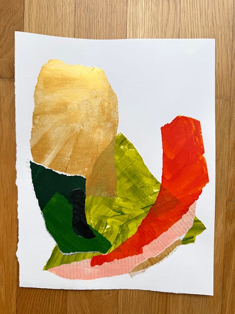 Collection of collage work on paper