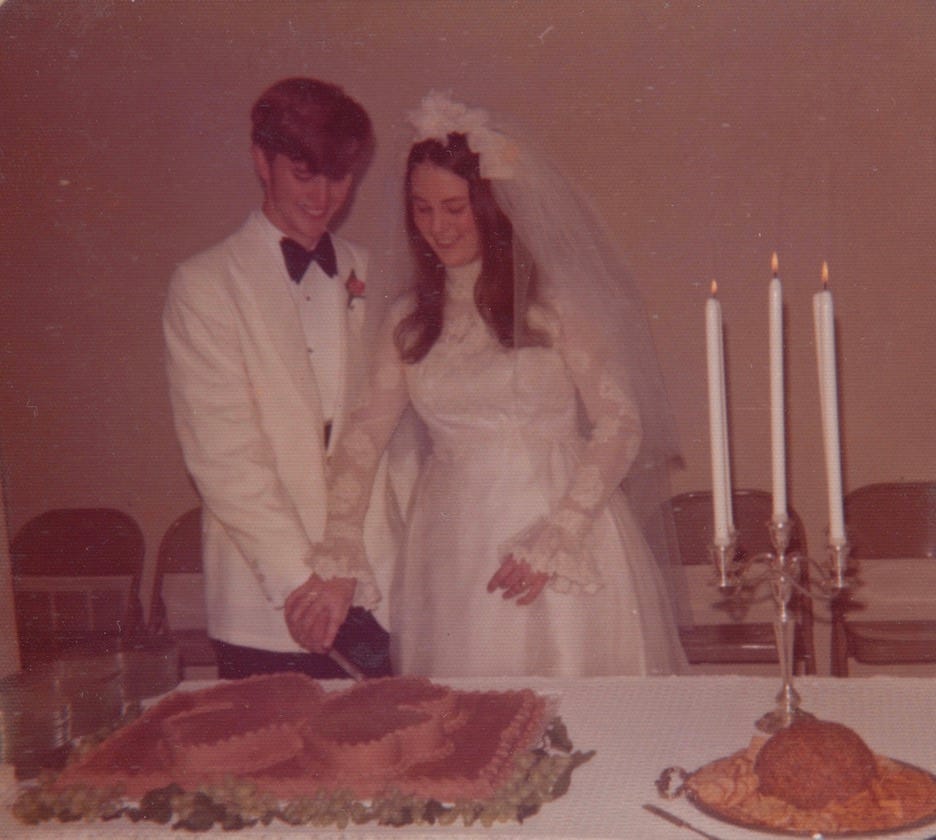 Austin Gardner and wife Betty Cutting Wedding Cake Austin Gardner and wife Betty Cutting Wedding Cake