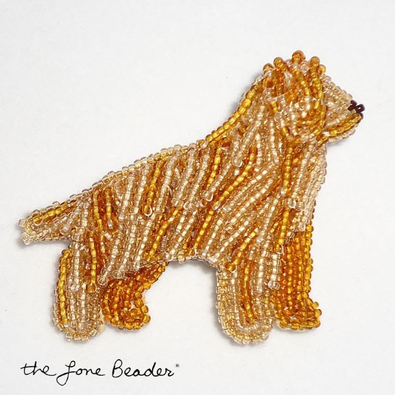 Beaded bead embroidery golden retriever pin etsy beadwork 15 seed beads Japanese Beaded bead embroidery golden retriever pin etsy beadwork 15 seed beads Japanese