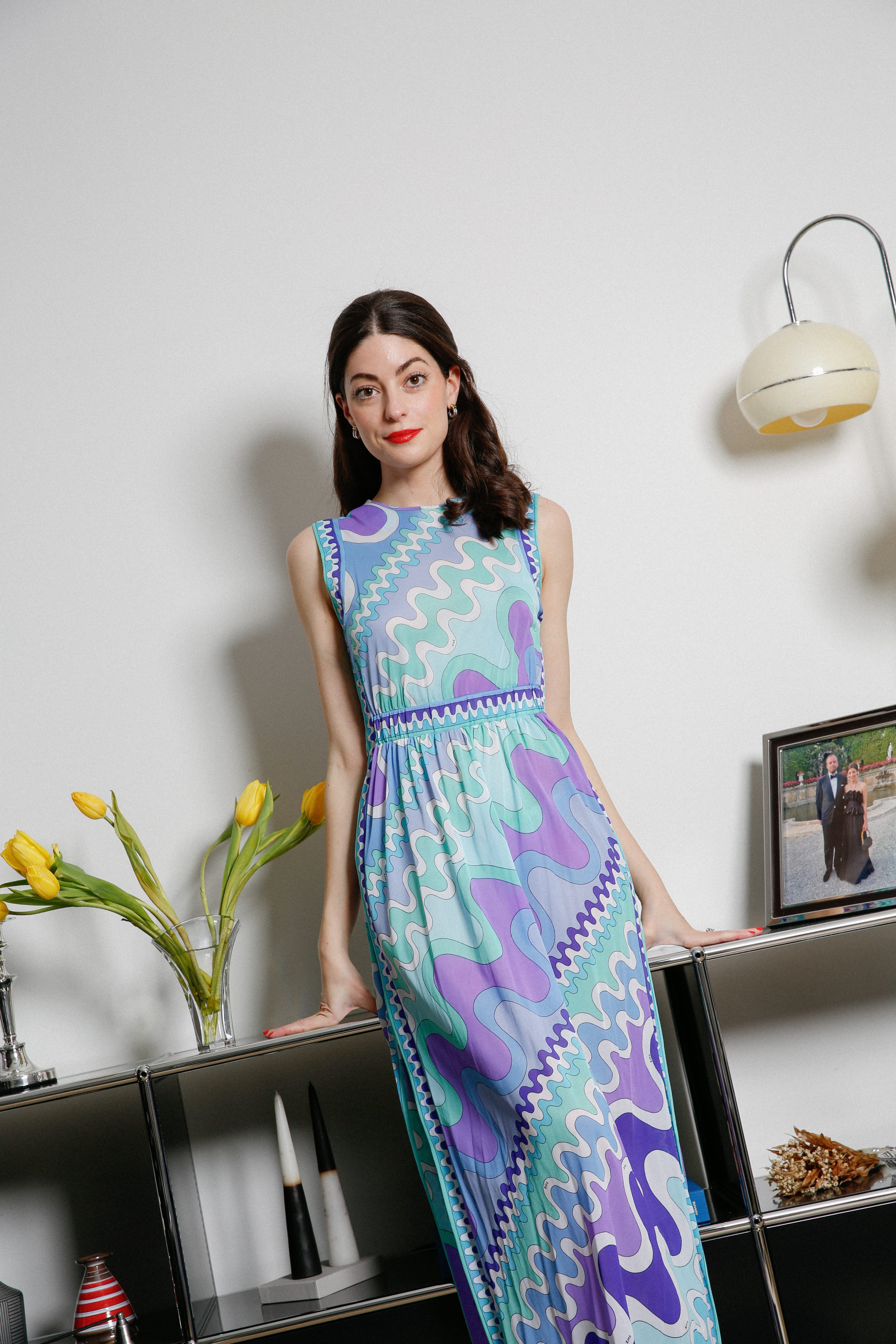 pucci evening dresses Emilio Pucci V-neck Slit Long Dress main image 1