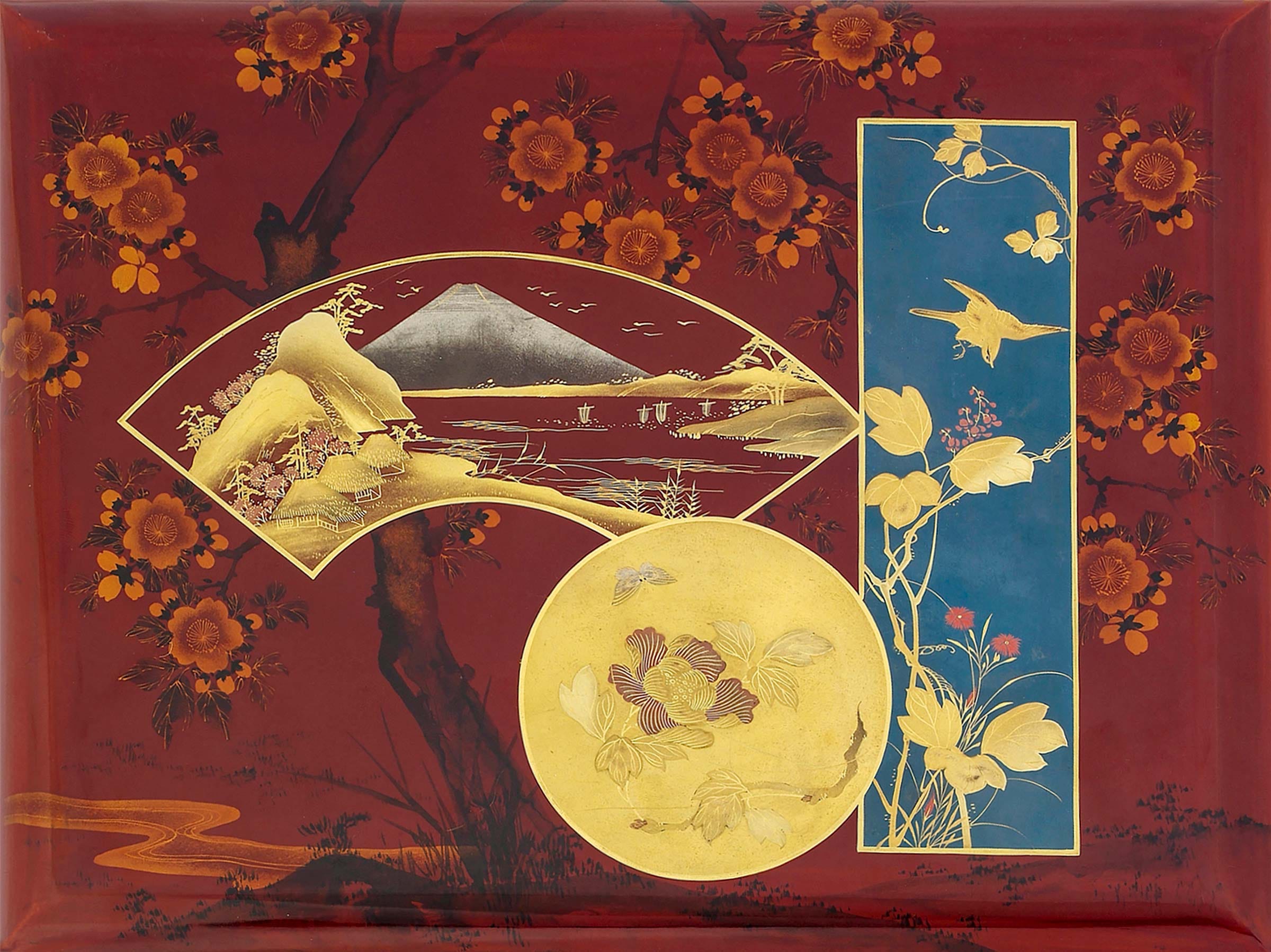 Lacquered cover of a late 19th century Japanese photo album Lacquered cover of a late 19th century Japanese photo album
