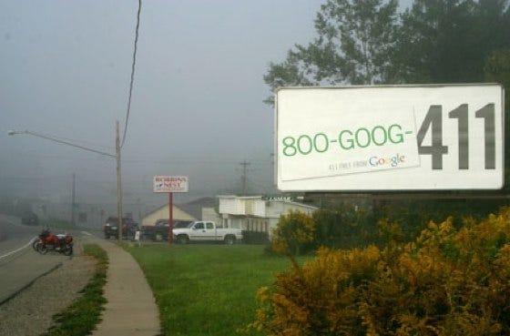 Google Promotes 411 Service On Billboards | TechCrunch