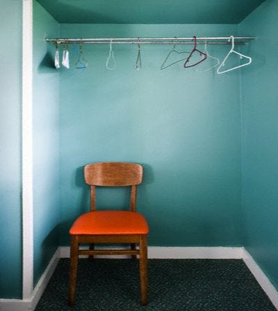 Behold the minimalist closet! Behold the minimalist closet!