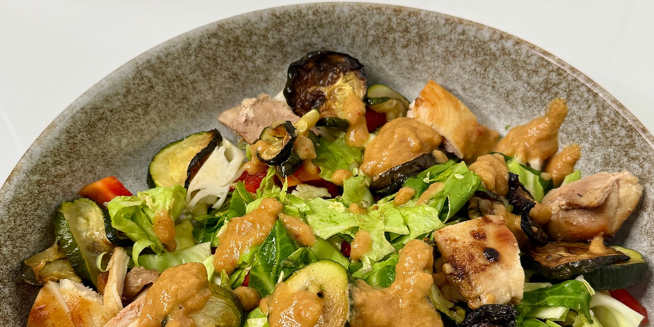 Sheet pan peanut chicken & veggie bowl