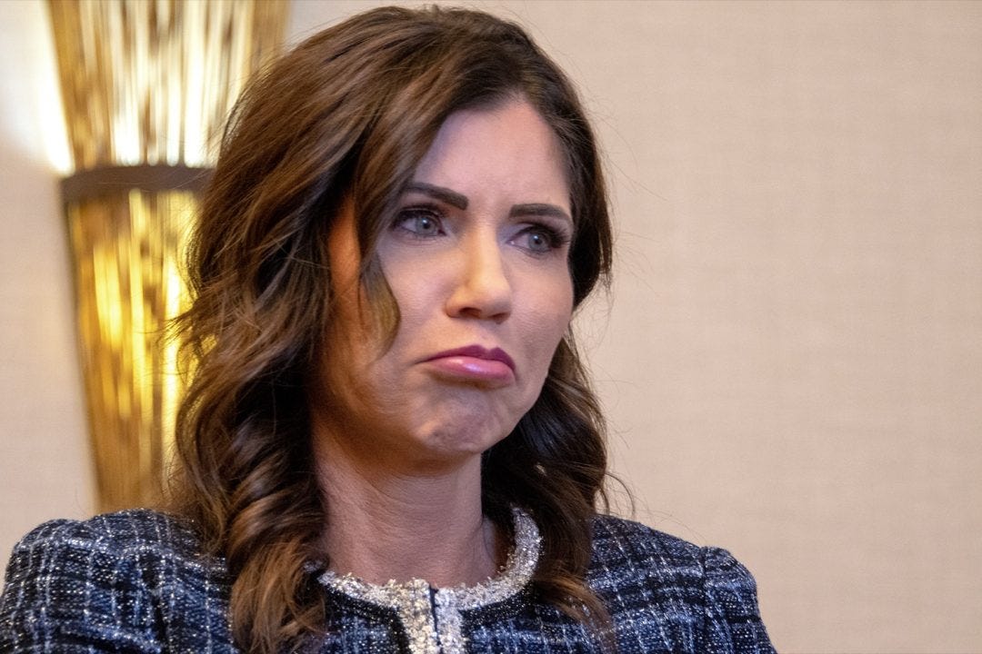 Image: Puppy slayer and Homeland Security secretary Kristi Noem; Mark Reinstein / Shutterstock.com